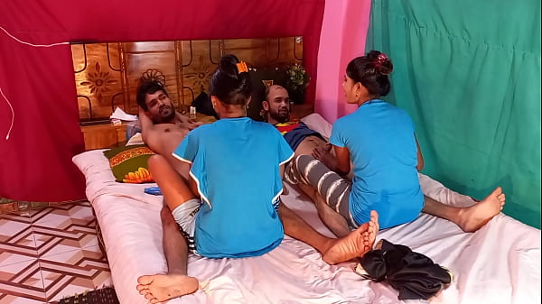 Lucky guy fucking two teens and two guys foursome fucks …Hanif and Popy khatun and Mst sumona and Manik Mia